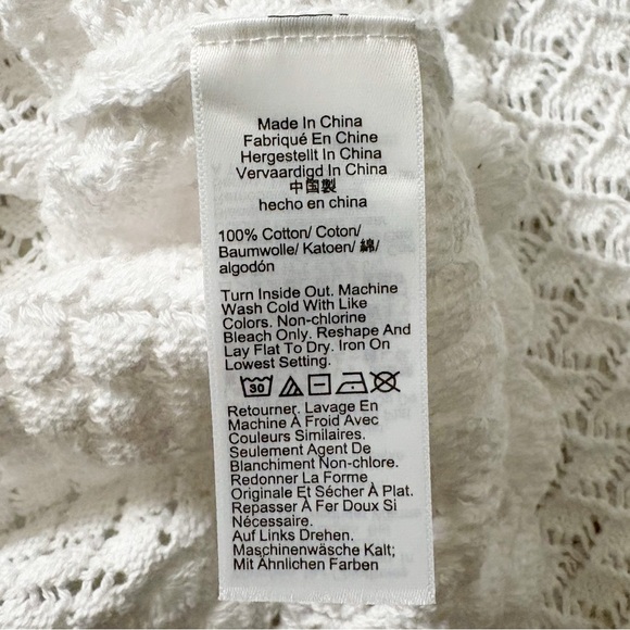 J. Crew Collection Crochet Knit Cropped‎ Cardigan Sweater in White - Picture 7 of 7